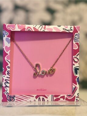 Lilly Pulitzer Rose Gold 'Love' Script Necklace NIB